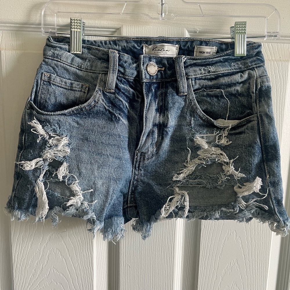 Kancan Backed destructed Denim Shorts